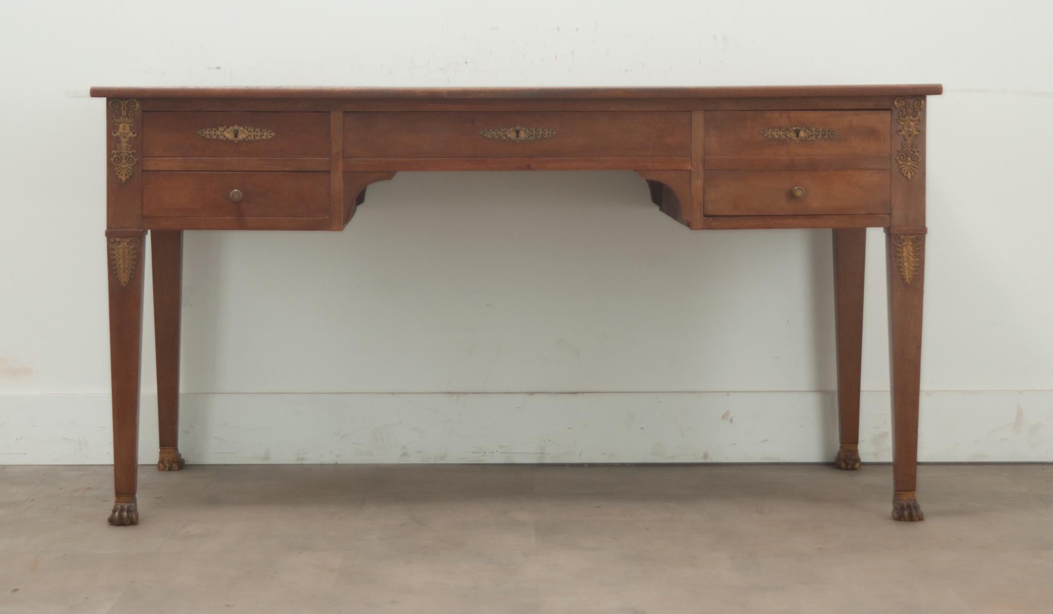 Hand-Carved French 19th Century Empire Desk For Sale