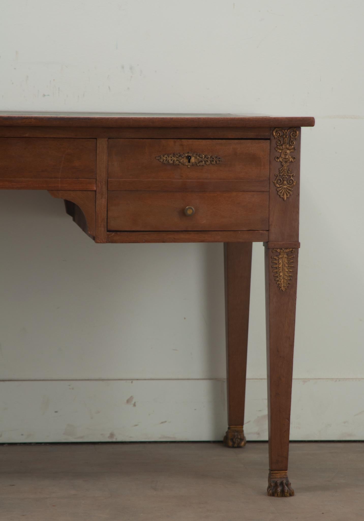 Brass French 19th Century Empire Desk For Sale