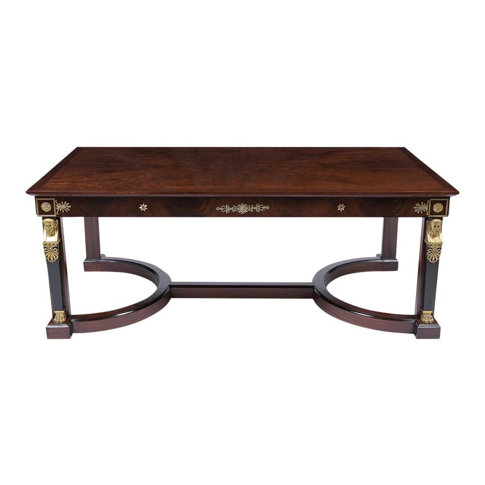 Hand-Carved French 19th Century Empire Mahogany Desk