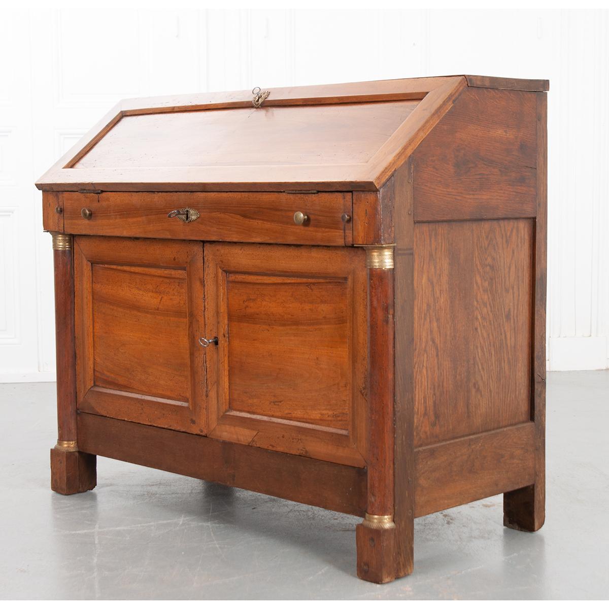 French 19th Century Empire Drop Front Desk 6