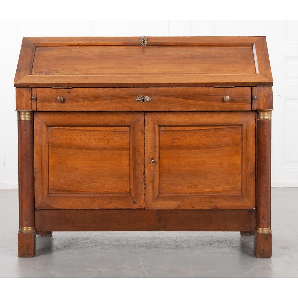 Walnut French 19th Century Empire Drop Front Desk