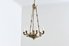 French 19th Century Empire Gilt Bronze & Tôle Chandelier