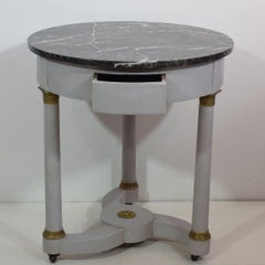 French 19th Century Empire Gueridon Table with Black Marble Top