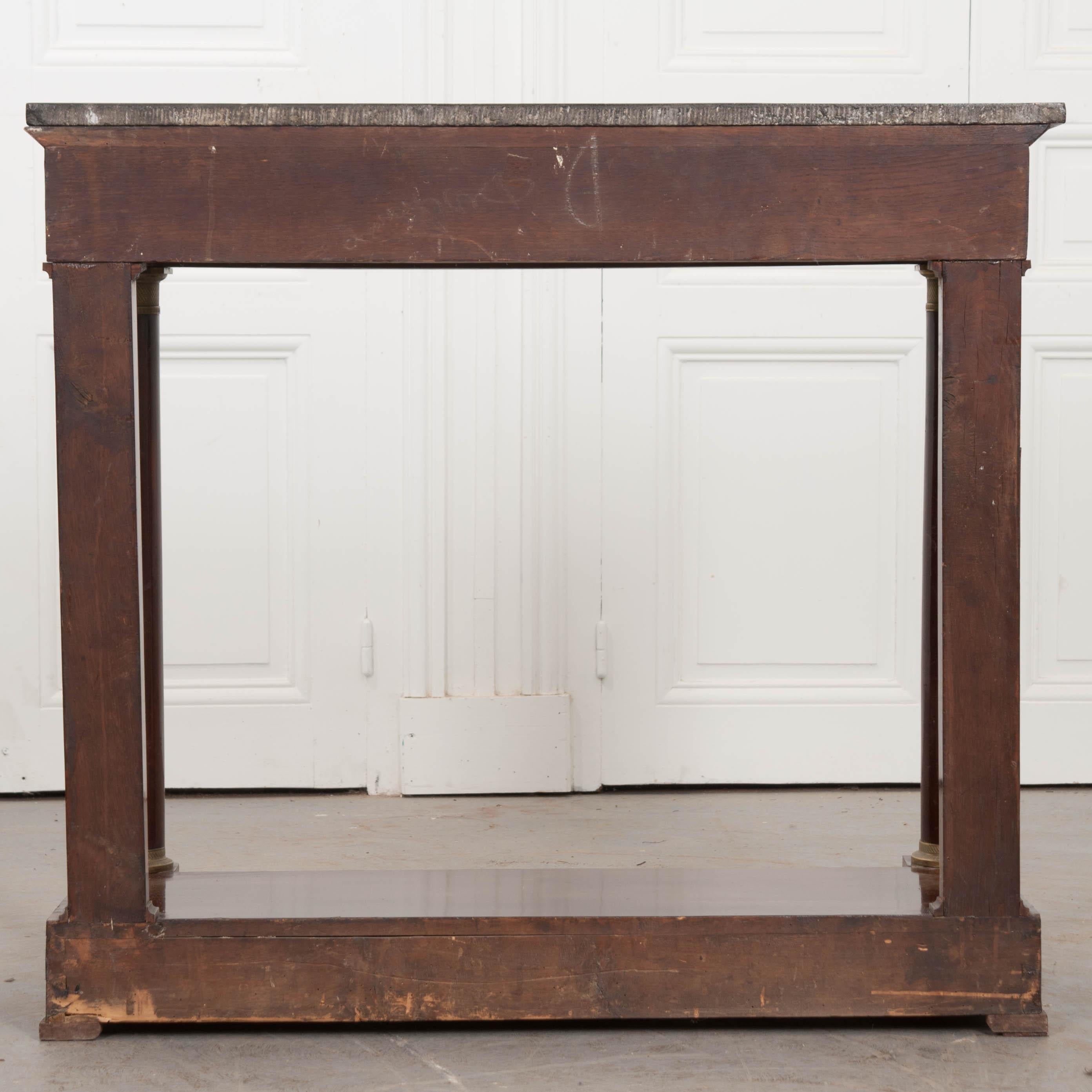 French 19th Century Empire Mahogany and Marble Top Console 3