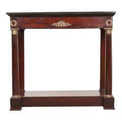 French 19th Century Empire Mahogany and Marble Top Console