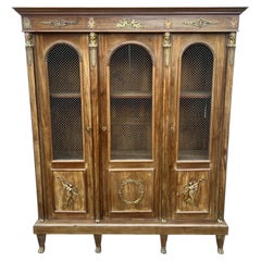 French 19th Century Empire Mahogany Bookcase