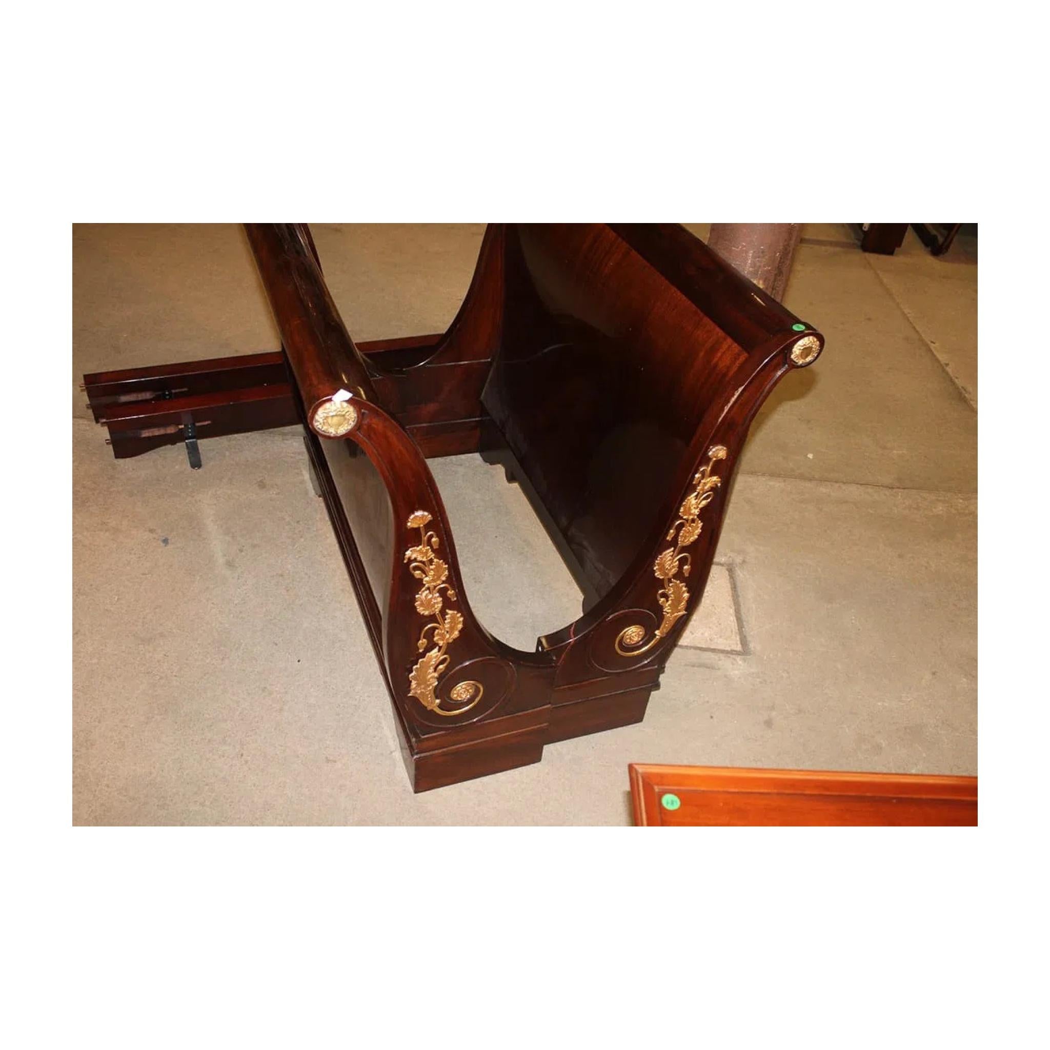 French 19th Century Empire Mahogany & Bronze Twin Size Daybed For Sale 1