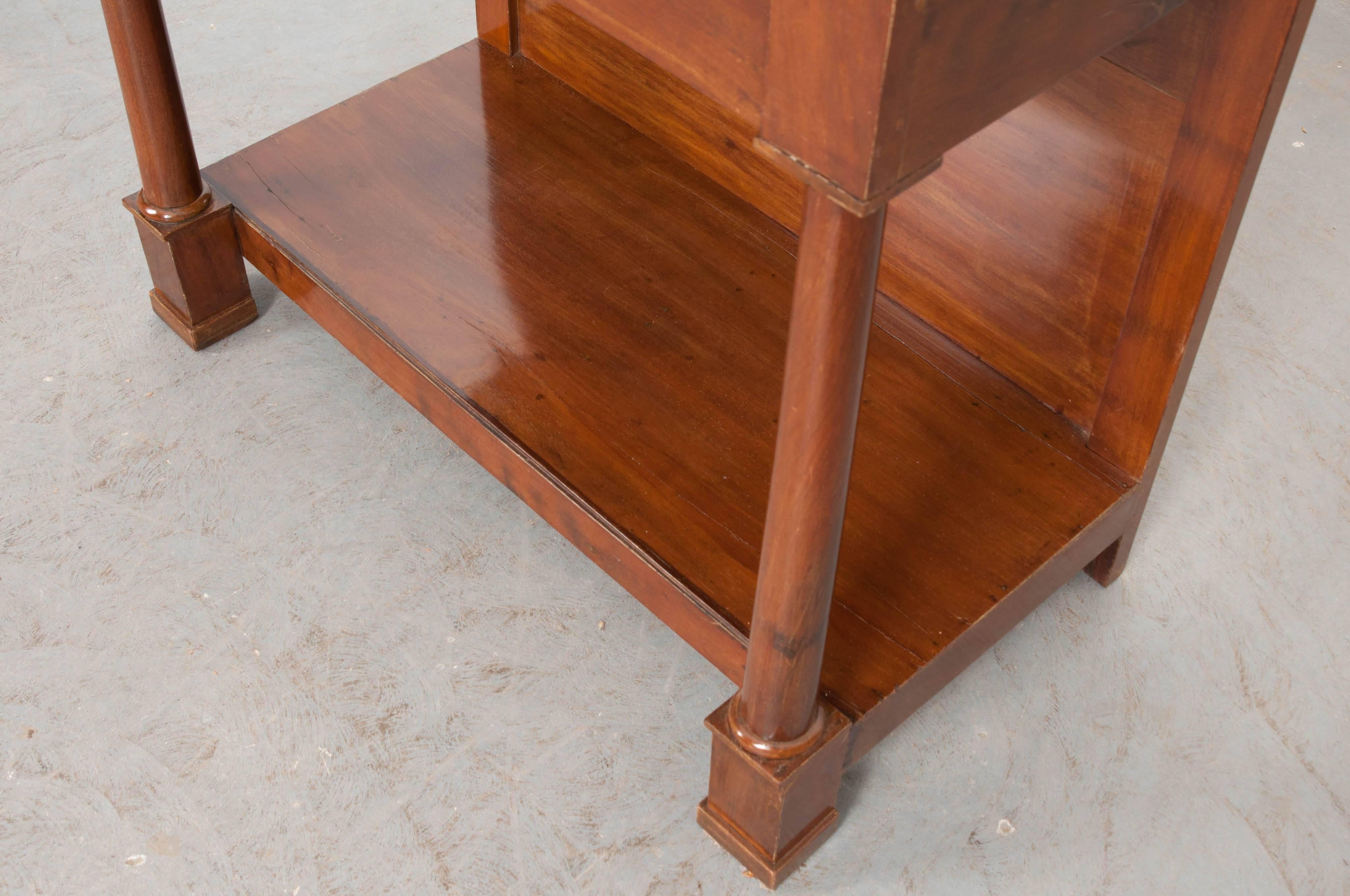 Marble French 19th Century Empire Mahogany Console For Sale