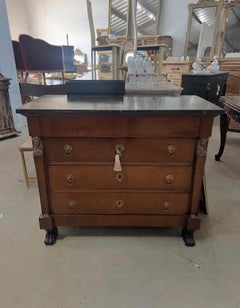 French 19th Century Empire Marble Top Chest of Drawers / Commode