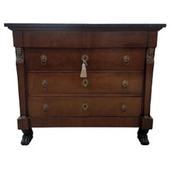 French 19th Century Empire Marble Top Chest of Drawers / Commode