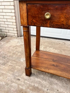French 19th Century Empire Marble Top Mahogany Console Table
