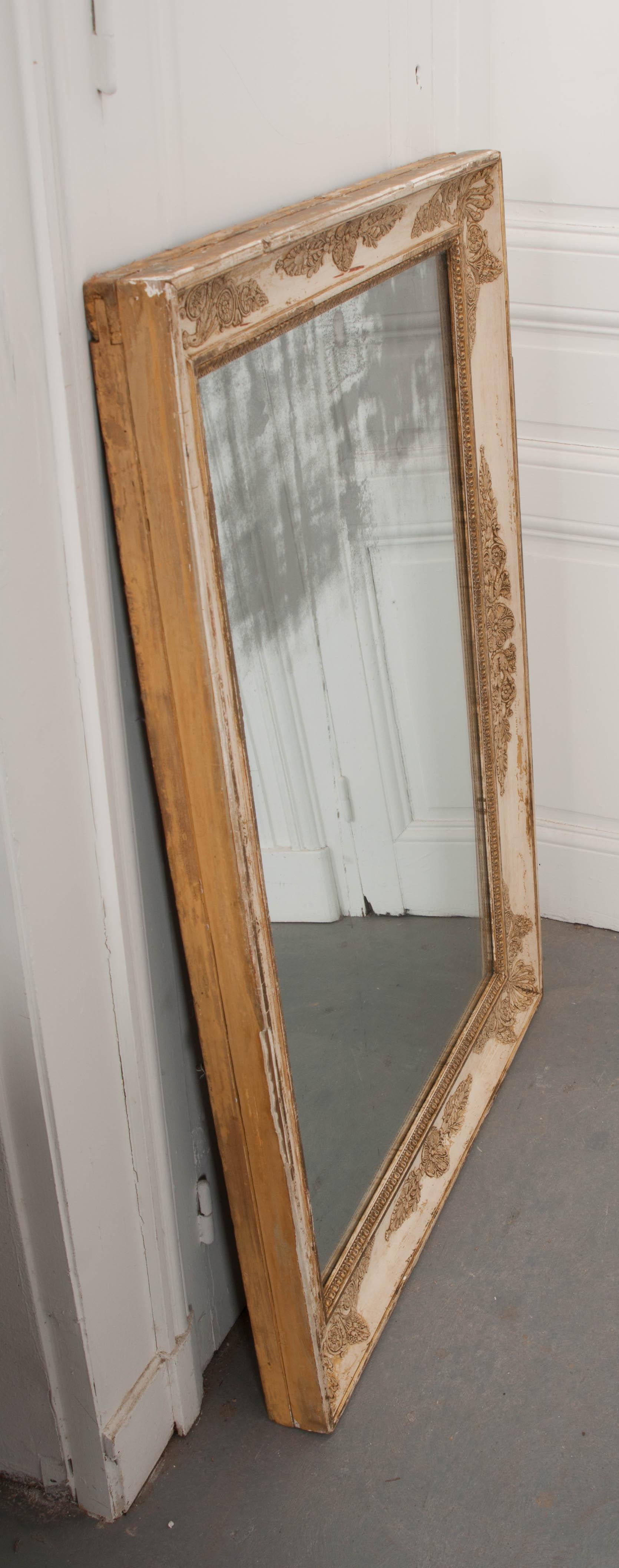 French 19th Century Empire Painted and Parcel-Gilt Mirror 5