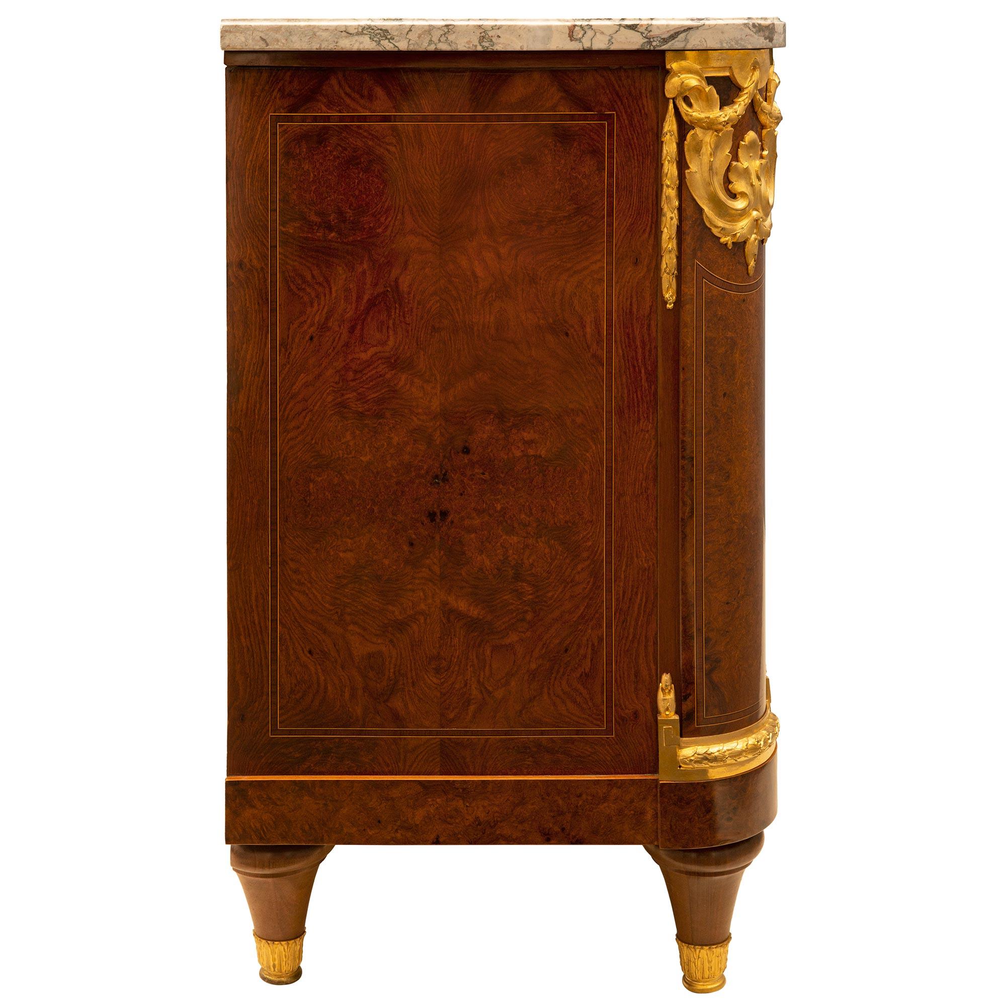 French 19th Century Empire Neoclassical Style Burl Walnut and Ormolu Buffet For Sale 2