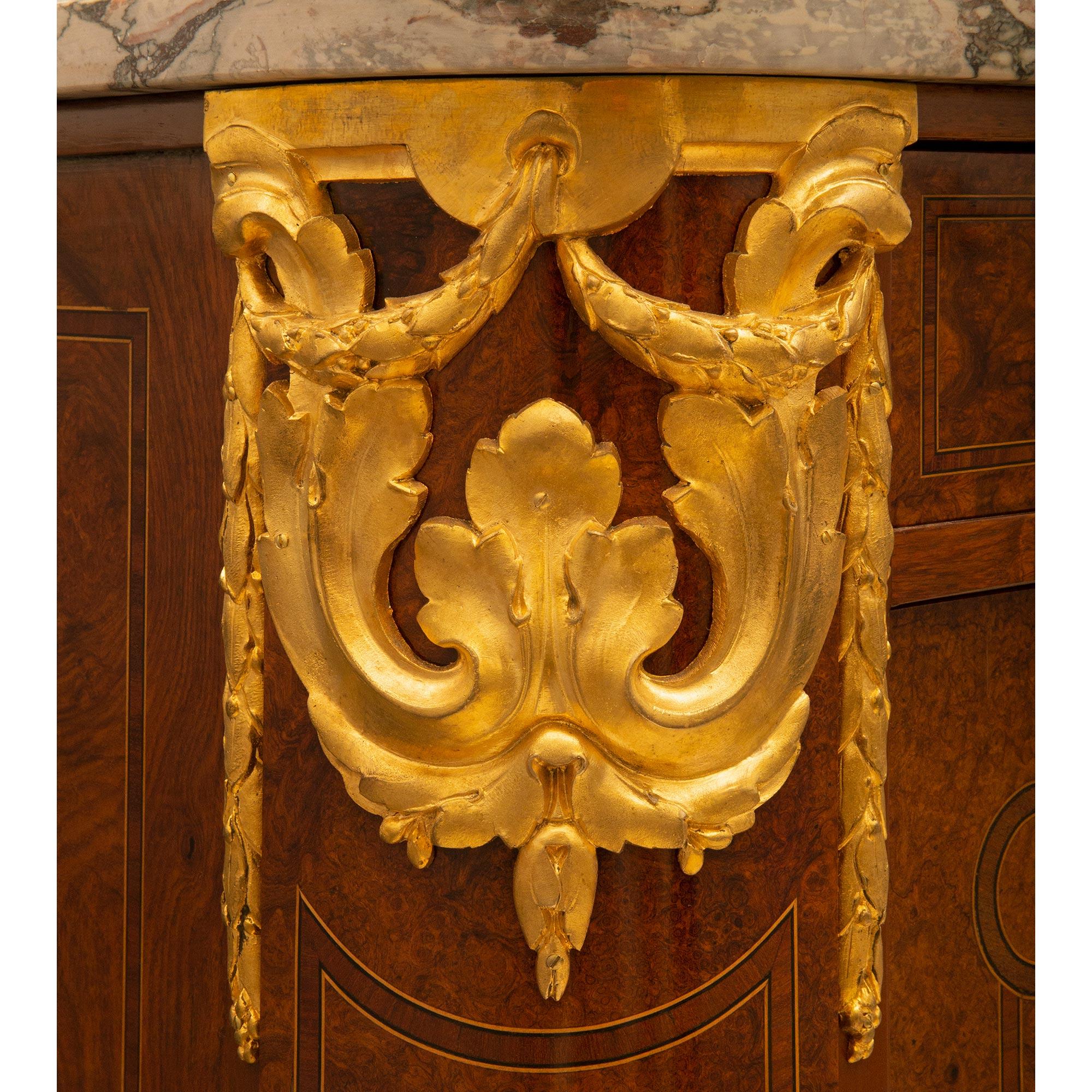 French 19th Century Empire Neoclassical Style Burl Walnut and Ormolu Buffet For Sale 3