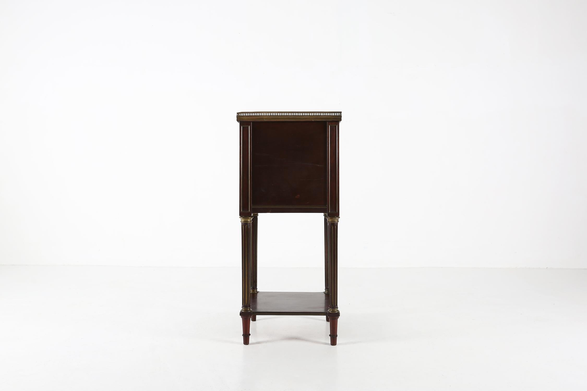 French 19th century Empire nightstand in wood with marble top For Sale 5