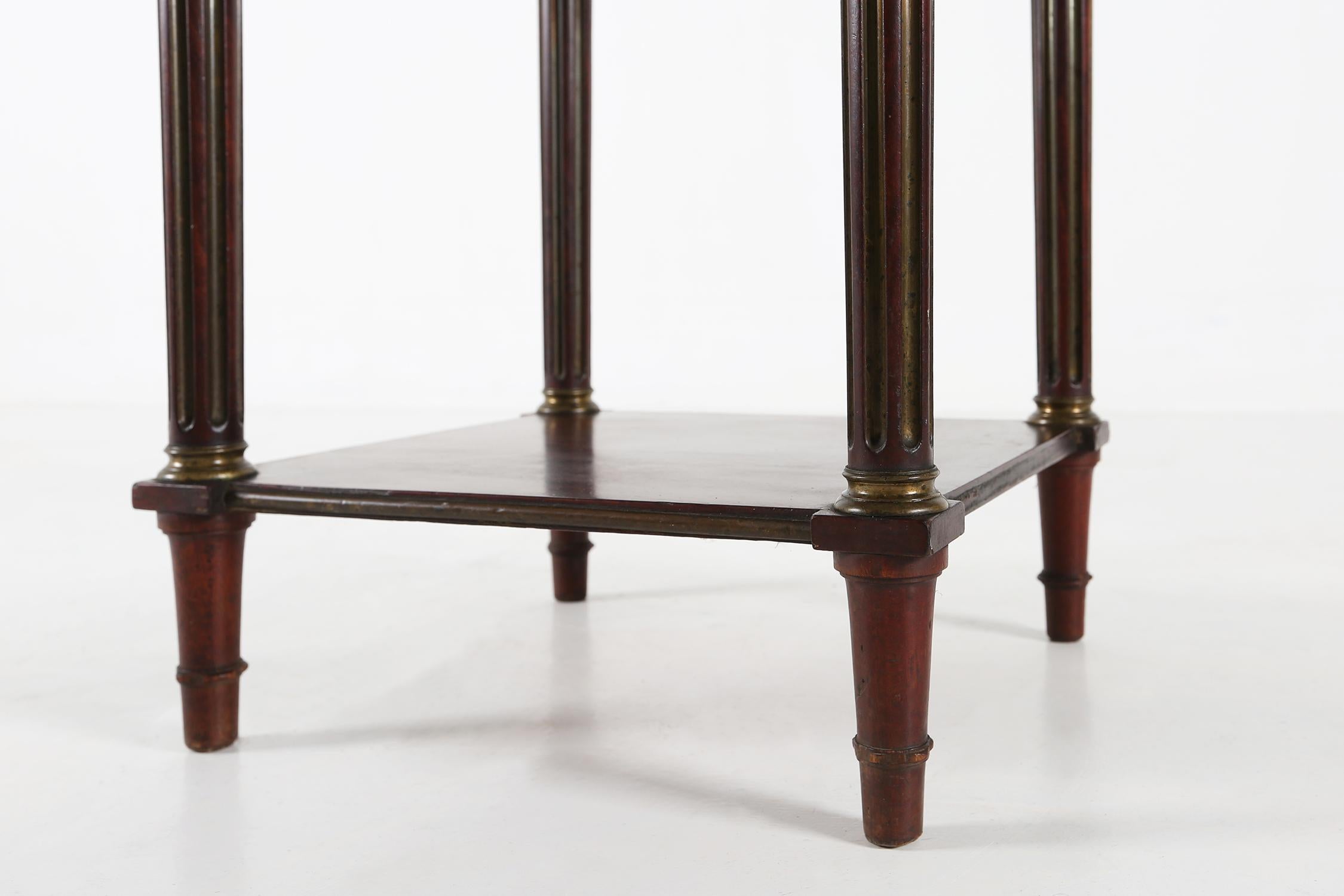 Marble French 19th century Empire nightstand in wood with marble top For Sale