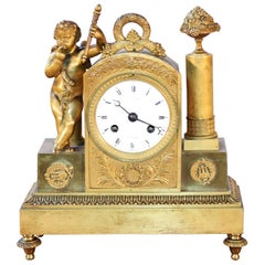 French 19th Century Empire Ormolu Clock