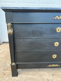 French 19th Century Empire Painted Walnut Chest of Drawers