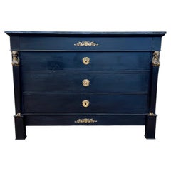 French 19th Century Empire Painted Walnut Chest of Drawers