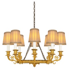 French 19th century Empire Period Bronze and Ormolu chandelier, circa 1805