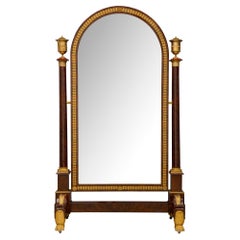 French 19th Century Empire Period Ormolu Mounted Mahogany Psyche Mirror