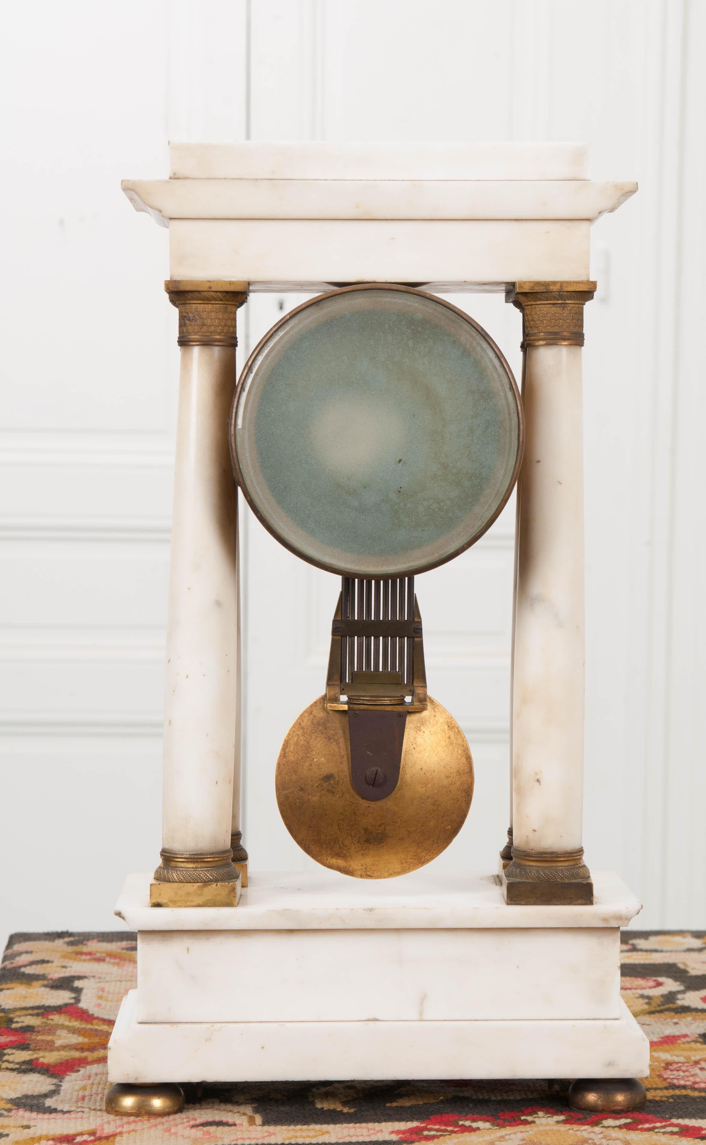 French 19th Century Empire Portico Clock For Sale 4