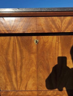French 19th Century Empire Solid Marble Top Mahogany Secretaire