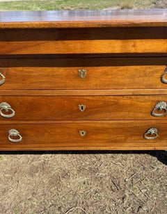 French 19th Century Empire Solid Walnut Chest / Commode