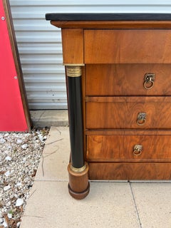 French 19th Century Empire Solid Walnut Chest of Drawers