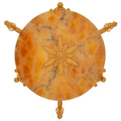 French 19th Century Empire St. Alabaster and Ormolu Chandelier