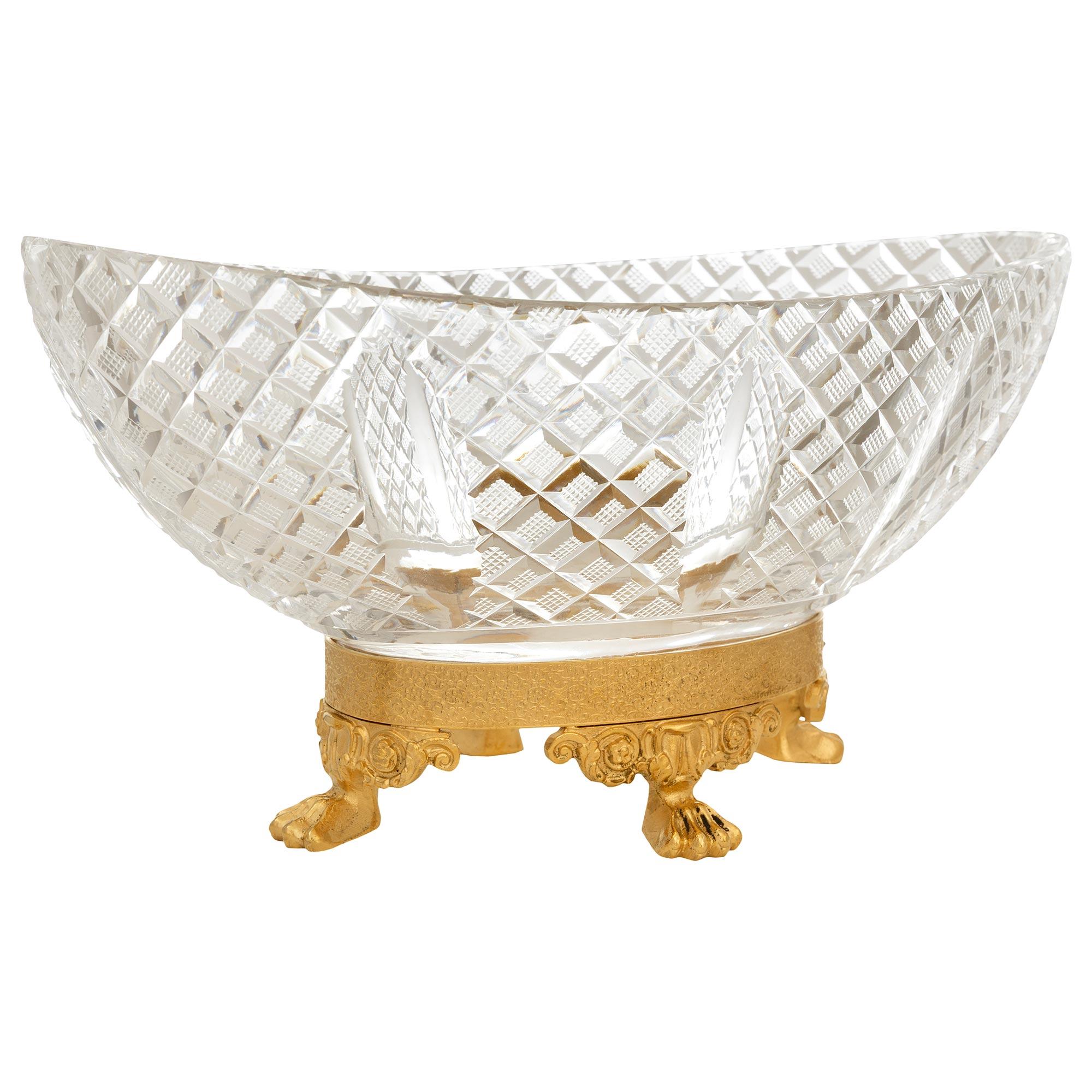 Französischer Tafelaufsatz aus Baccarat-Kristall und Ormolu aus dem 19. (Empire) im Angebot