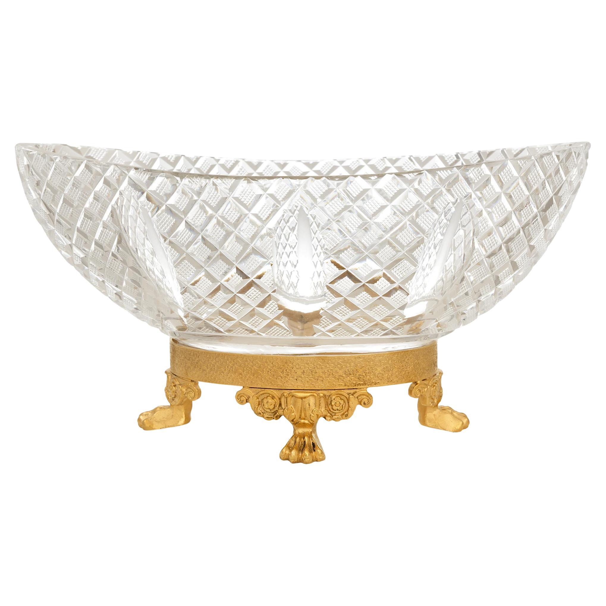 Centrotavola Baccarat in cristallo e ormolu del XIX secolo in stile Impero francese