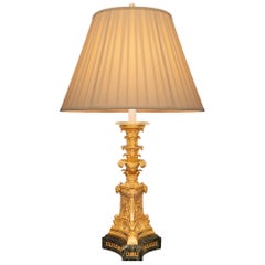 French 19th Century Empire St. Belle Époque Period Marble and Ormolu Lamp