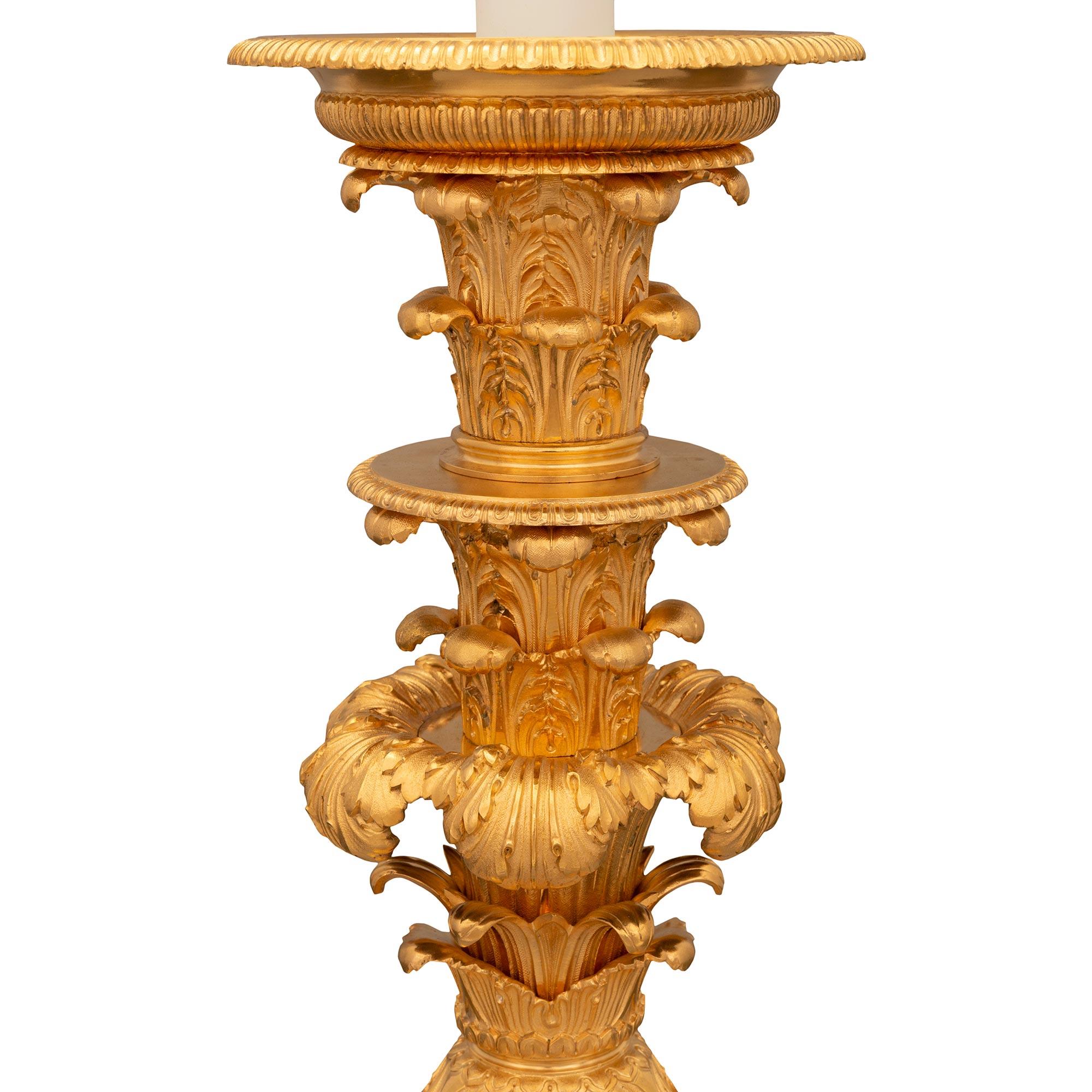 French 19th Century Empire St. Belle Époque Period Marble and Ormolu Lamp For Sale 2