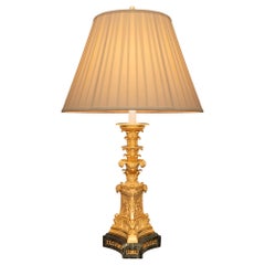 French 19th Century Empire St. Belle Époque Period Marble and Ormolu Lamp