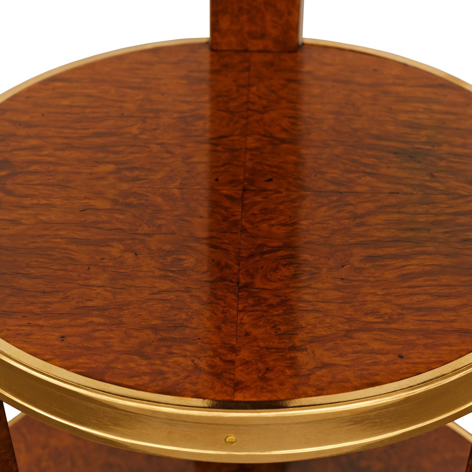 Französischer Beistelltisch aus Wurzelholz, Ormolu und Marmor im Empire-Stil des 19. im Angebot 2