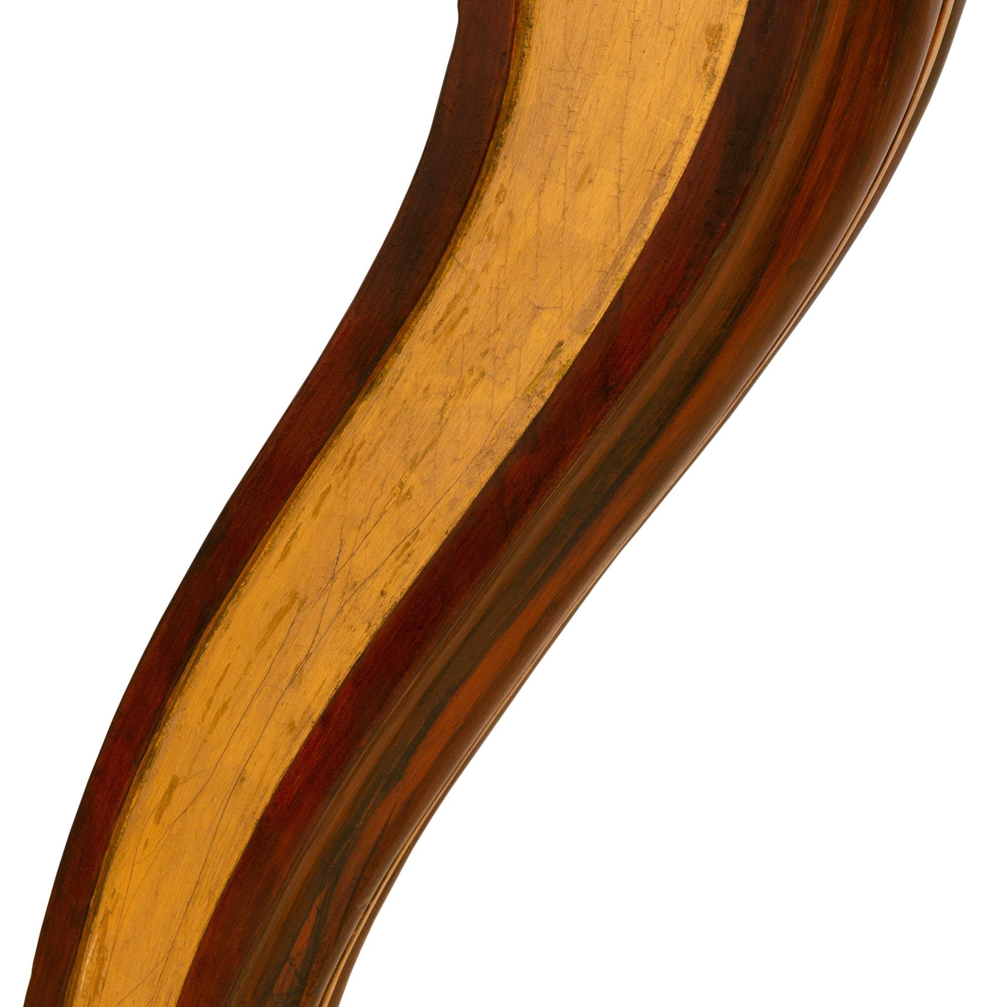 XIXe siècle Table d'appoint Empire du 19ème siècle en bois peint, bois doré et marbre en vente