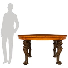 French 19th century Empire st. Lemon and patinated wood center table