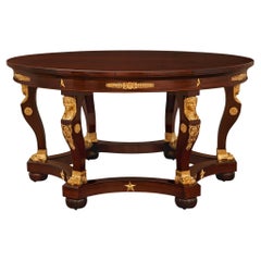 French 19th century Empire st. Mahogany and Ormolu center table