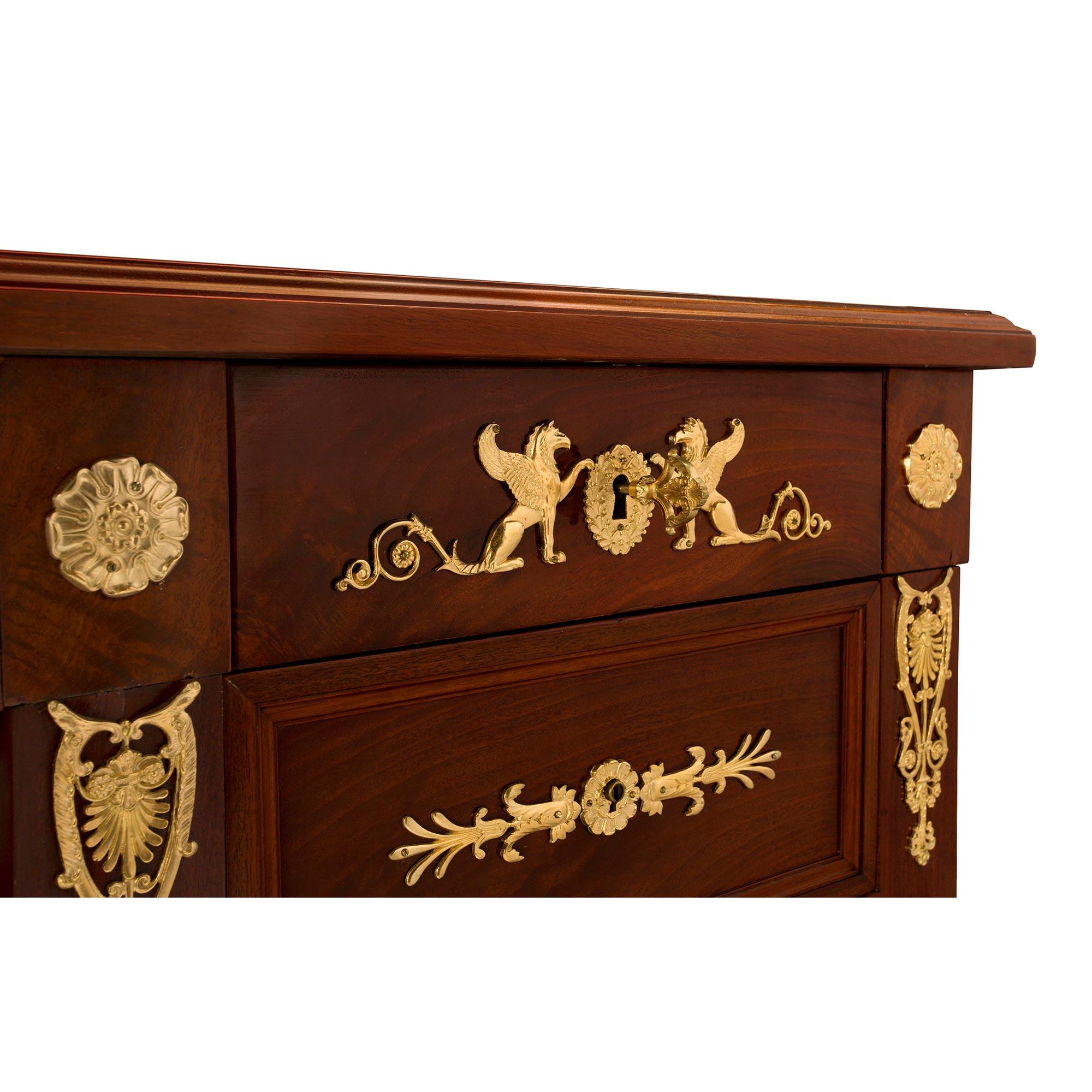 French 19th Century Empire St. Mahogany and Ormolu Executive Desk For Sale 7