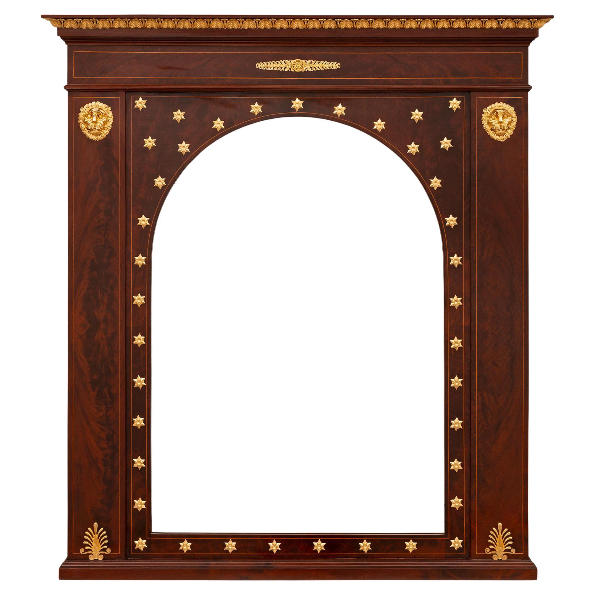 French 19th Century Empire St. Mahogany and Ormolu Mirror For Sale