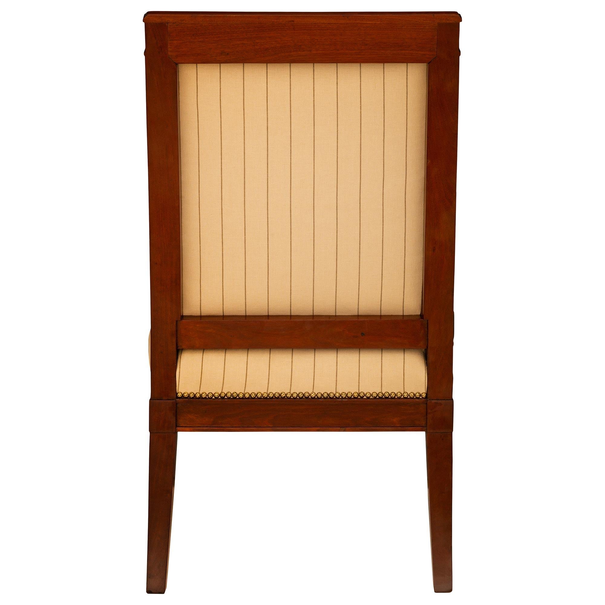 French 19th century Empire st. Mahogany and patinated Wood armchairs For Sale 5