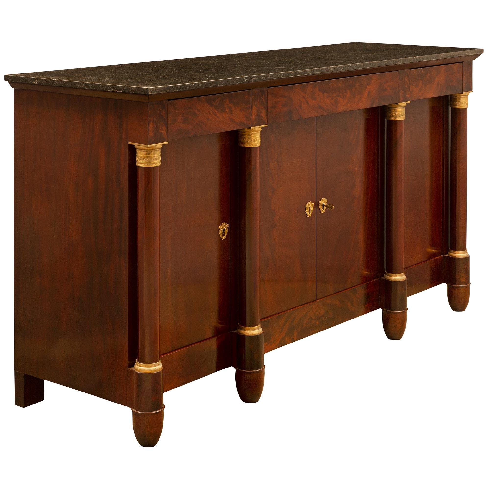French 19th Century Empire St. Mahogany Buffet In Good Condition For Sale In West Palm Beach, FL