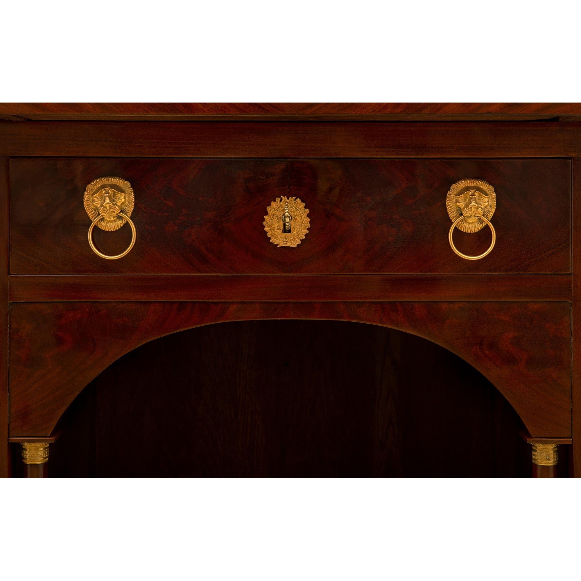 French 19th Century Empire St. Mahogany, Ormolu And Marble Buffet/Cabinet For Sale 3