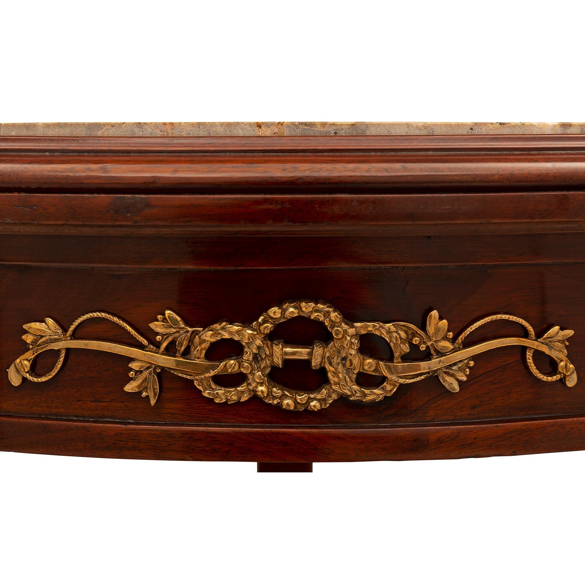 French 19th Century Empire St. Mahogany, Ormolu, and Marble Side Table For Sale 2