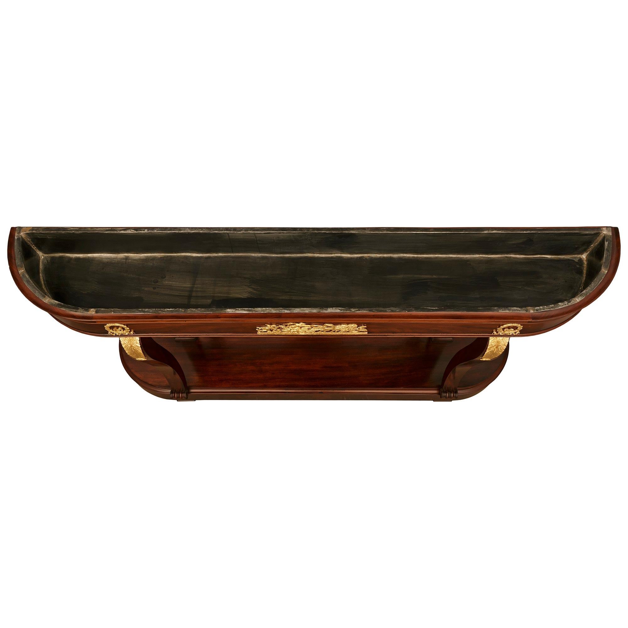 French 19th century Empire St. Mahogany, Ormolu and Mirror planter/console For Sale 7