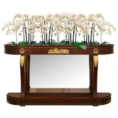 French 19th century Empire St. Mahogany, Ormolu and Mirror planter/console