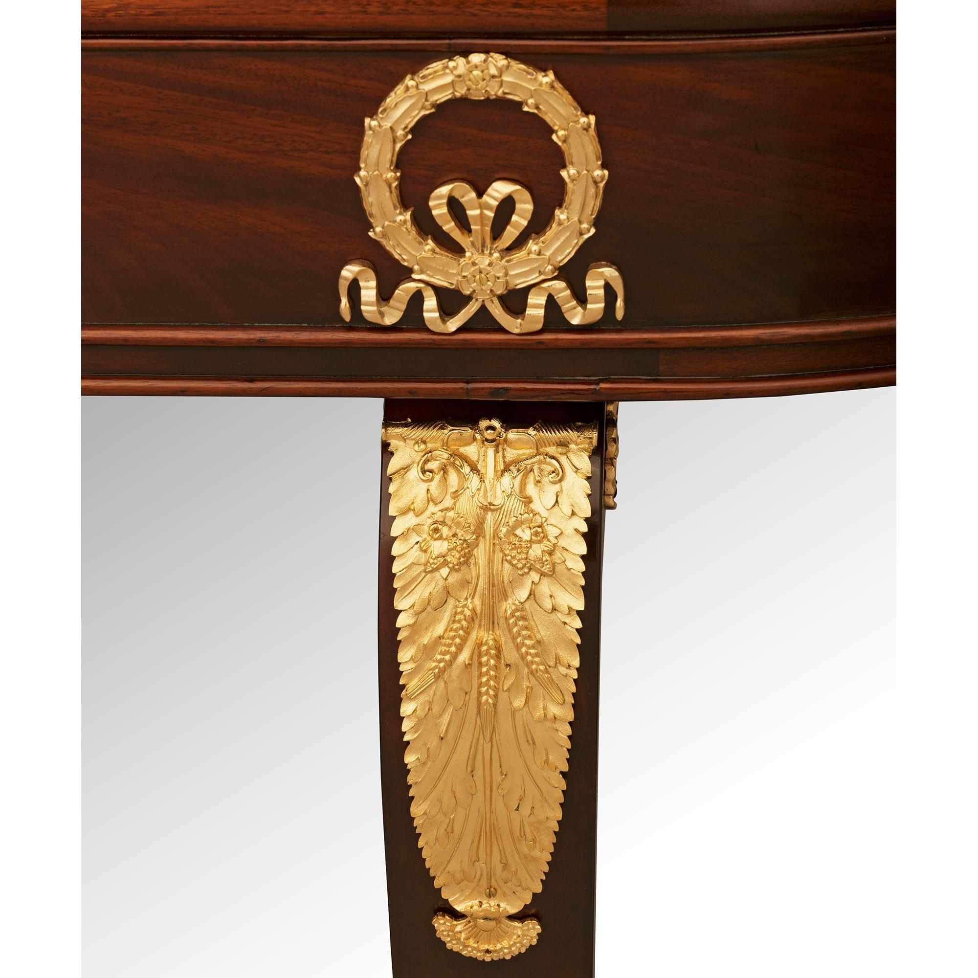 French 19th century Empire St. Mahogany, Ormolu and Mirror planter/console For Sale 3
