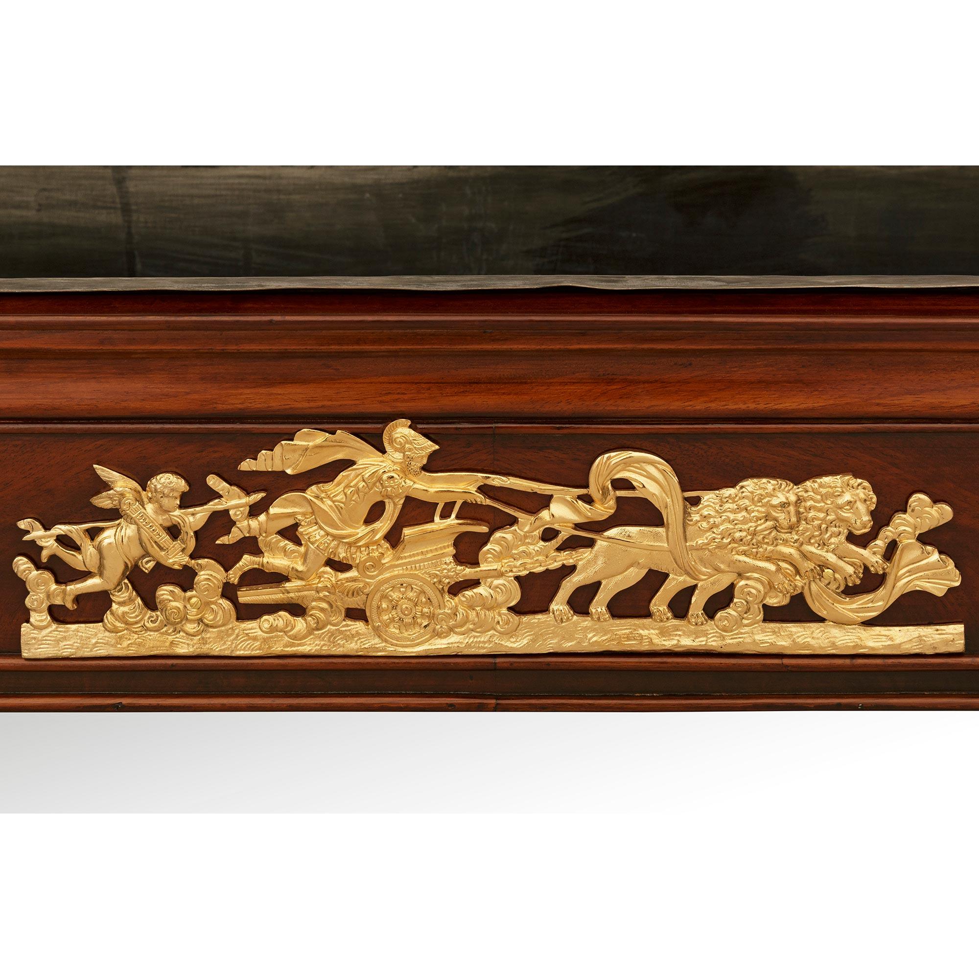 French 19th century Empire St. Mahogany, Ormolu and Mirror planter/console For Sale 4