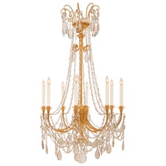 French 19th Century Empire St. Ormolu and Baccarat Crystal Chandelier